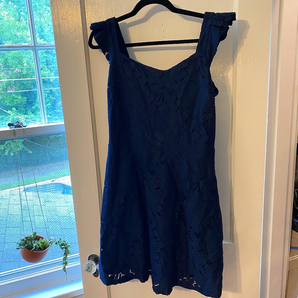 Monteau Navy Lace Above The Knee Dress